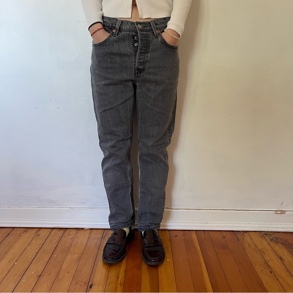 Levi's Washed Gray Denim Jeans